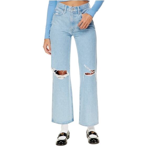 Sunday Best Aritzia Distressed Light Wash High Rise Jupiter Jean Women's 00 - Picture 1 of 8